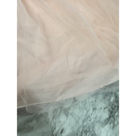 Trish Scully Size 7 Bianca Gown Satin Dress Tulle Lace 3D Floral Peachy Pink - Picture 10 of 11